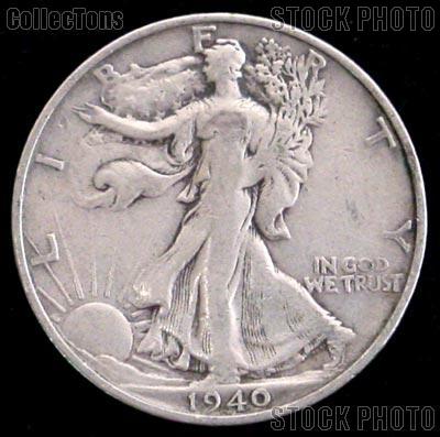 1940-S Walking Liberty Silver Half Dollar Circulated Coin G 4 or Better