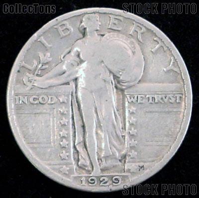 1929 Standing Liberty Silver Quarter Circulated Coin G 4 or Better