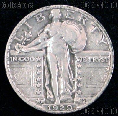 1929-S Standing Liberty Silver Quarter Circulated Coin G 4 or Better