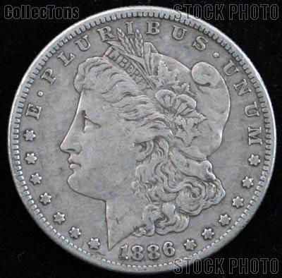 1886 Morgan Silver Dollar Circulated Coin VG 8 or Better