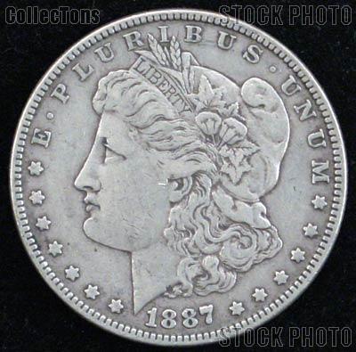 1887 Morgan Silver Dollar Circulated Coin VG 8 or Better