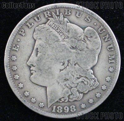 1898 S Morgan Silver Dollar Circulated Coin VG 8 or Better