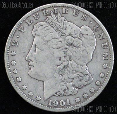 1901 Morgan Silver Dollar Circulated Coin VG 8 or Better