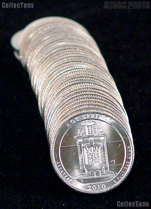2010-P Arkansas Hot Springs National Park Quarters Bank Wrapped Roll 40 Coins GEM BU