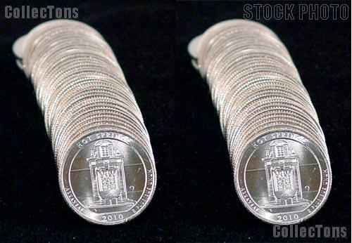 2010 P & D Arkansas Hot Springs National Park Quarter Bank Wrapped Rolls 80 Coins