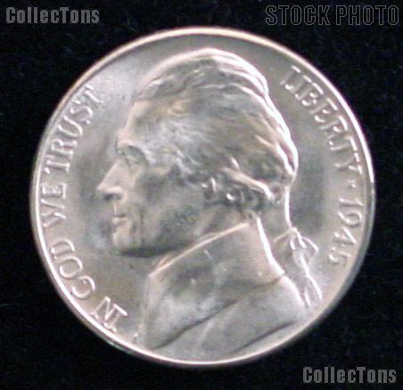 1945-P Jefferson Silver War Nickel Gem BU (Brilliant Uncirculated)