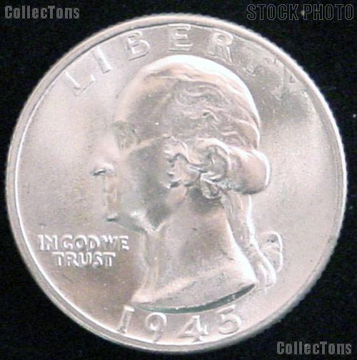 1945-D Washington Silver Quarters - BU from Original Roll