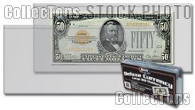 BCW semi-rigid vinyl currency sleeve holders paper money dollar bills deluxe