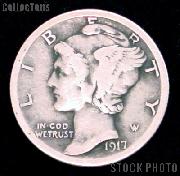 1917-D Mercury Silver Dime 1917 Mercury Dime Circ Coin G 4 or Better