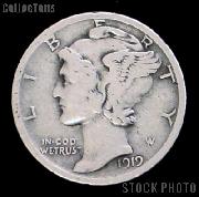 1919-S Mercury Silver Dime 1919 Mercury Dime Circ Coin G 4 or Better