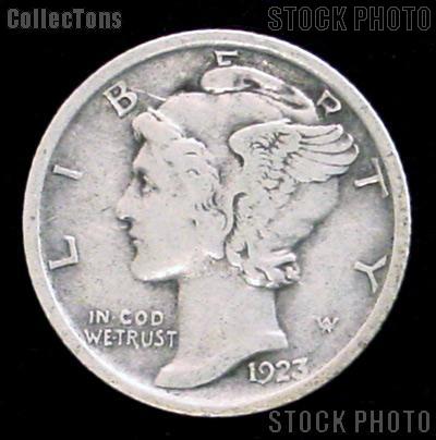 1923-S Mercury Silver Dime 1923 Mercury Dime Circ Coin G 4 or Better
