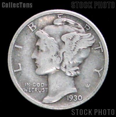 1930 Mercury Silver Dime 1930 Mercury Dime Circ Coin G 4 or Better