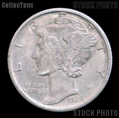 1939-D Mercury Silver Dime 1939 Mercury Dime Circ Coin G 4 or Better