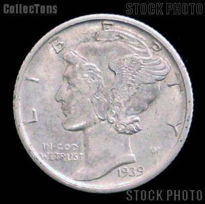 1939-S Mercury Silver Dime 1939 Mercury Dime Circ Coin G 4 or Better