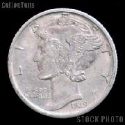 1939 Mercury Silver Dime 1939 Mercury Dime Circ Coin G 4 or Better