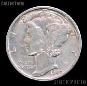 1940-S Mercury Silver Dime 1940 Mercury Dime Circ Coin G 4 or Better
