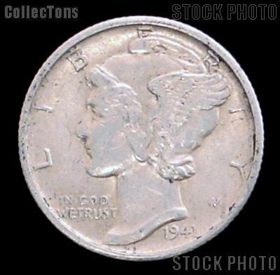 1941-D Mercury Silver Dime 1941 Mercury Dime Circ Coin G 4 or Better