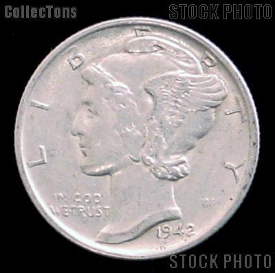 1942-D Mercury Silver Dime 1942 Mercury Dime Circ Coin G 4 or Better
