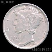 1942 Mercury Silver Dime 1942 Mercury Dime Circ Coin G 4 or Better