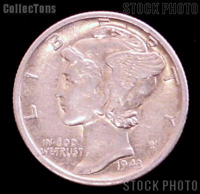 1943-D Mercury Silver Dime 1943 Mercury Dime Circ Coin G 4 or Better