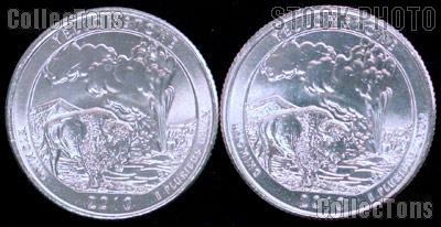 2010 P & D Wyoming Yellowstone National Park Quarters GEM BU America the Beautiful