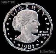 1981-S  Susan B Anthony Dollar Type 2 Gem PROOF 1981 SBA Dollar Proof