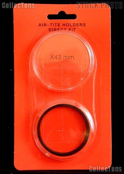Air-Tite Coin Capsule "X" Black Ring Coin Holder for 43mm Coins
