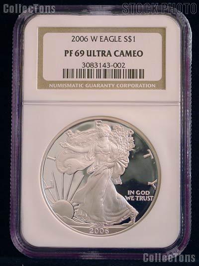 2006-W American Silver Eagle Dollar PROOF in NGC PF 69 ULTRA CAMEO