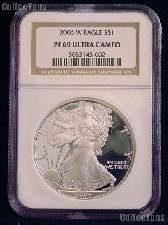 2006-W American Silver Eagle Dollar PROOF in NGC PF 69 ULTRA CAMEO