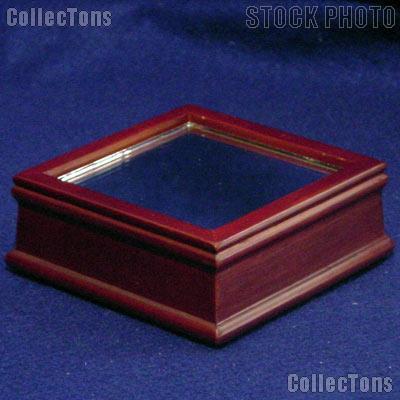 Wood Base for Baseball Cube by BCW Woodbase for Baseball Square w/ Mirror