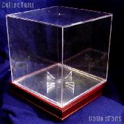 Basketball Display Case w/ Wood Stand by BCW BallQube Wood Base with Basketball Holder