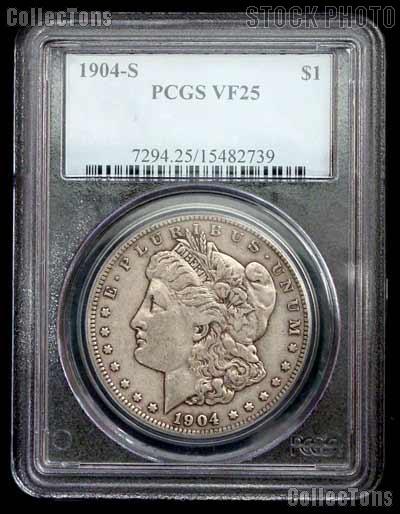 1904-S Morgan Silver Dollar in PCGS VF 25