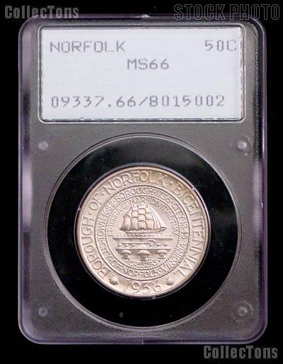 1936 Norfolk Virginia Bicentennial Silver Commemorative Half Dollar in PCGS MS 66
