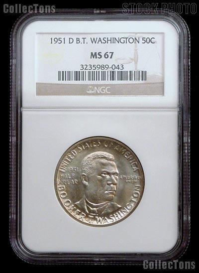 1951-D Booker T. Washington Memorial Silver Commemorative Half Dollar in NGC MS 67