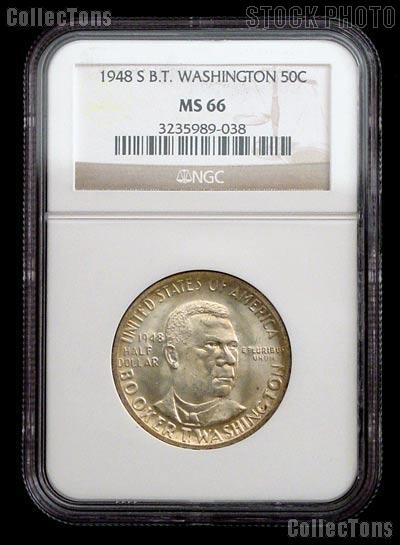1948-S Booker T. Washington Memorial Silver Commemorative Half Dollar in NGC MS 66