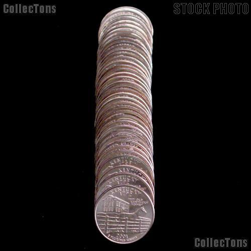 2001-D BU Kentucky State Quarter Rolls - 40 Coins