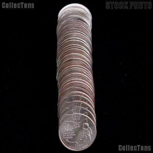 2002-D BU Ohio State Quarter Rolls - 40 Coins