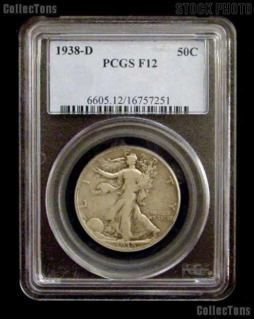 1938-D Walking Liberty Half Dollar - Key Date PCGS F12