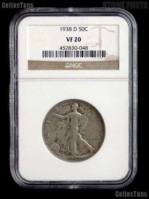 1938-D Walking Liberty Half Dollar - Key Date NGC VF20