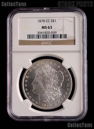 1878-CC Morgan Silver Dollar in NGC MS 63