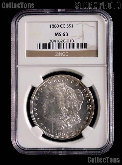 1880-CC Morgan Silver Dollar Third Reverse in NGC MS 63
