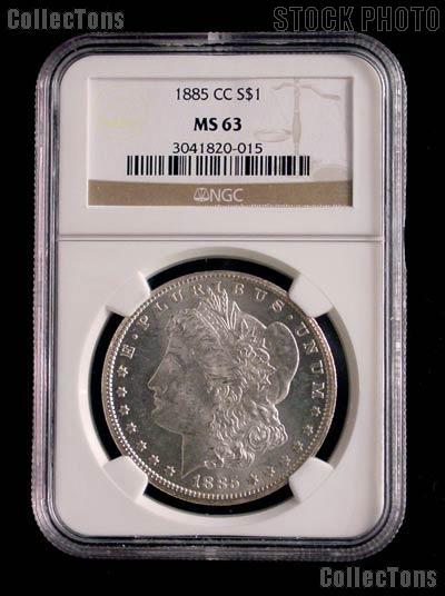 1885-CC Morgan Silver Dollar in NGC MS 63
