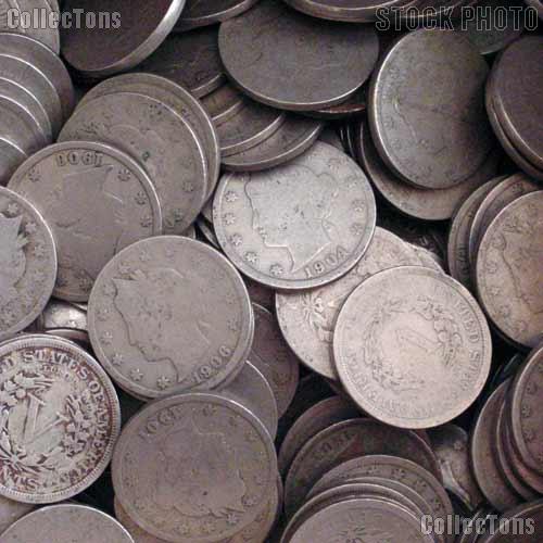1 Roll // Low Grade 40 Liberty V Nickel Roll // 1800's+1900's // 40 Coins 