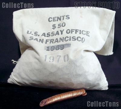 1970-S BU Lincoln Memorial Cent Roll from Original Bag