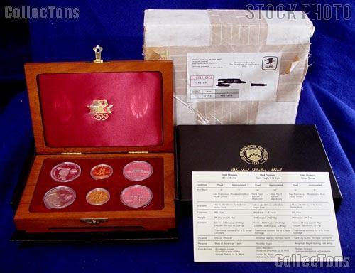 1983 & 1984 Olympic Commemorative 6-Coin Set with Gold