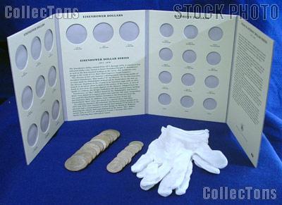 Eisenhower & Susan B Anthony Dollar Set BU Ike & SBA Dollars (23 Coins) in Folder LCF6