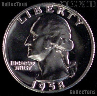 1958 Washington Quarter SILVER PROOF 1958 Quarter Proof Coin