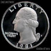 1981-S Washington Quarter Type 2 PROOF Coin