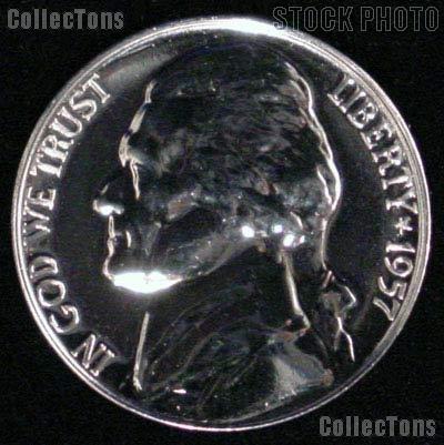 1957 Jefferson Nickel PROOF Coin 1957 Proof Nickel Coin