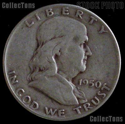 1950-D Franklin Half Dollar Silver Coin 1950 Half Dollar Coin